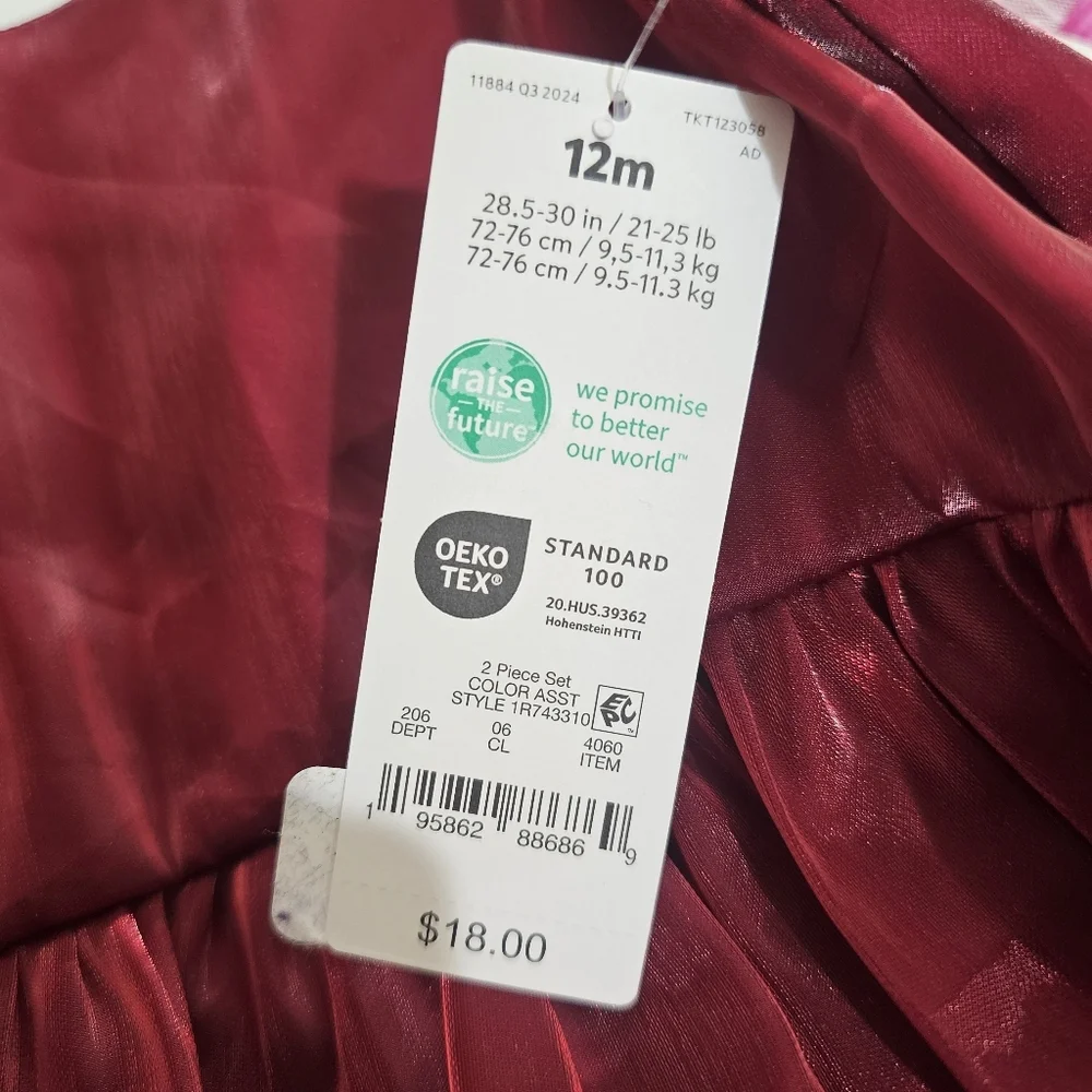 Carter's Just One You Burgundy Baby Dress with Bloomers